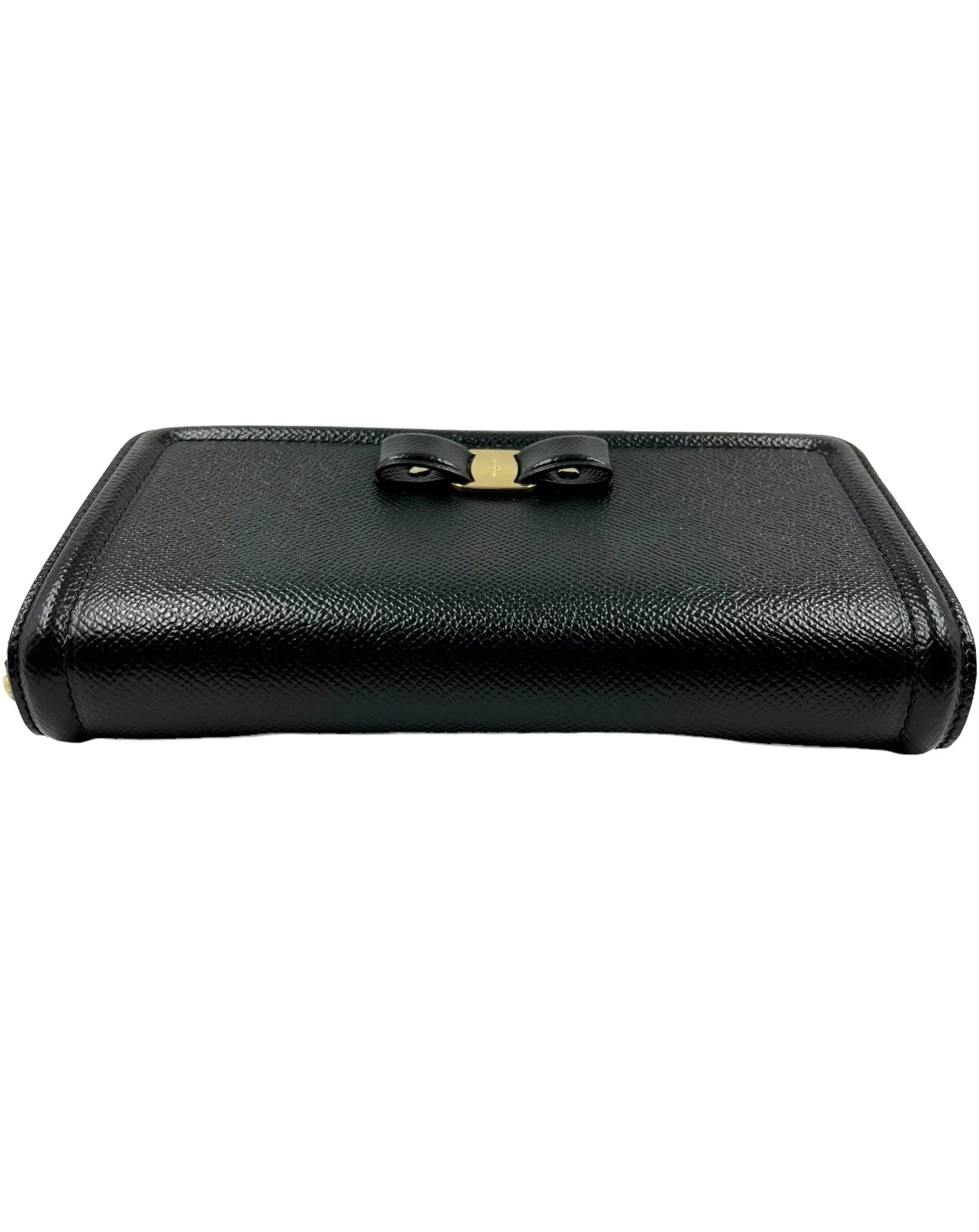 Ferragamo Black Leather Chain Vara Bow Mini Bag