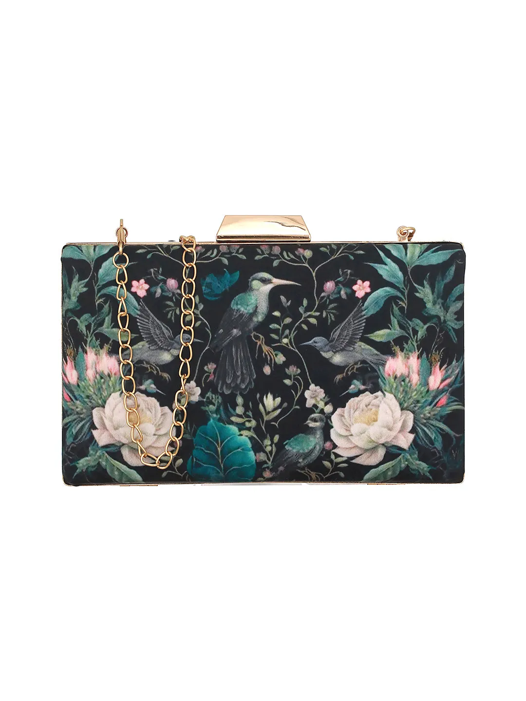 Floral Printed Box Clutch