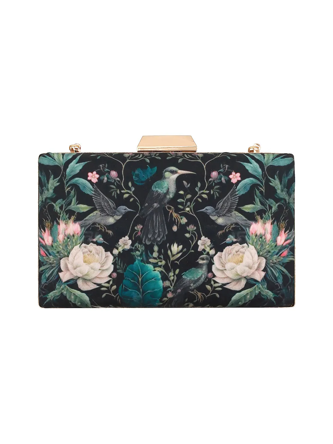 Floral Printed Box Clutch