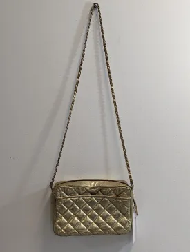 Gold Vintage Quilted Crossbody Purse