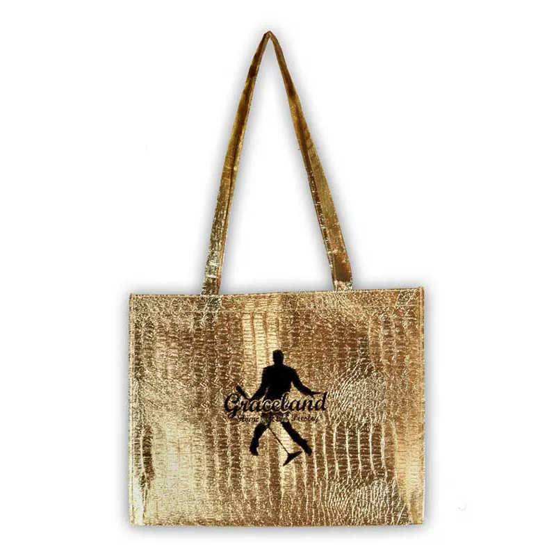 Graceland Elvis Silhouette Gold Tote Bag