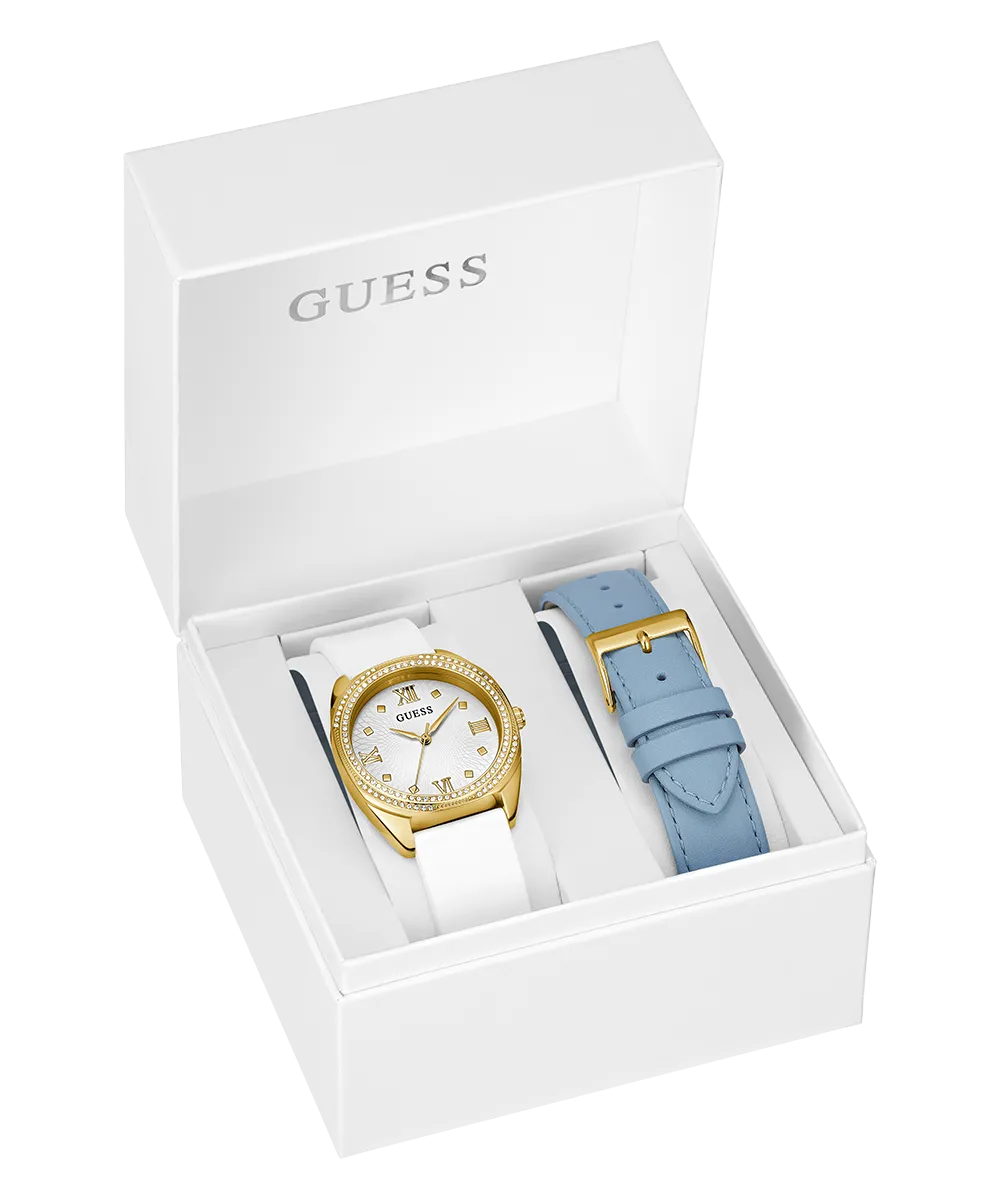 GUESS Ladies Gold Tone Analog Watch Box Set