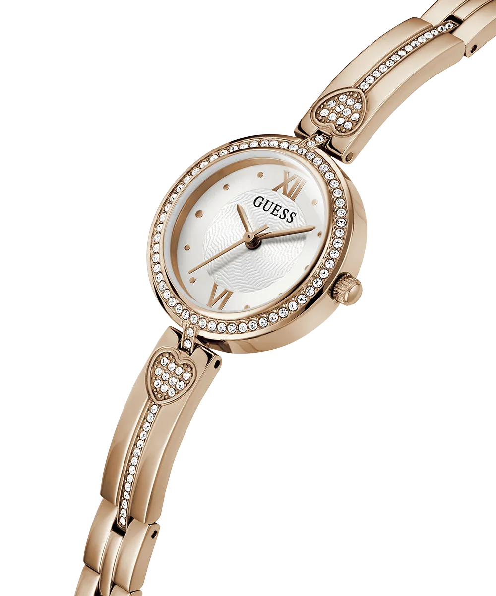 GUESS Ladies Rose Gold Tone Analog Watch