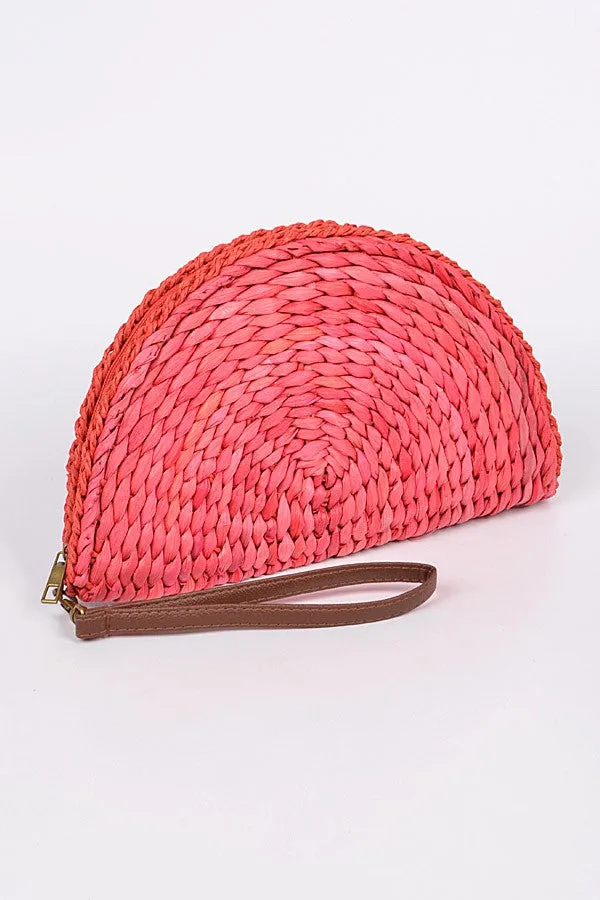 Half Circle Straw Clutch (several colors)