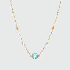 Iseo Blue Topaz Gemstone & Gold Vermeil Necklace