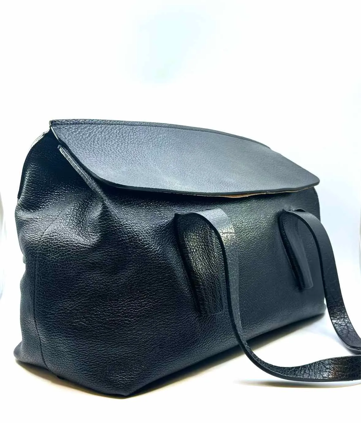 JIL SANDER Black Leather Solid Handbag