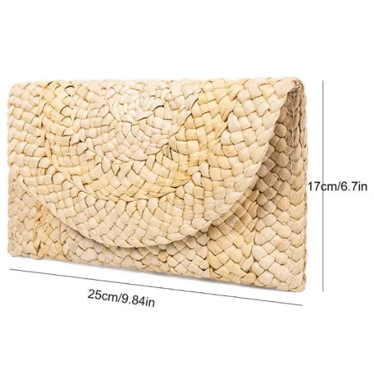 Karpouzi Straw Clutch Bag