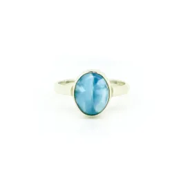 Larimar Silver Ring Oval