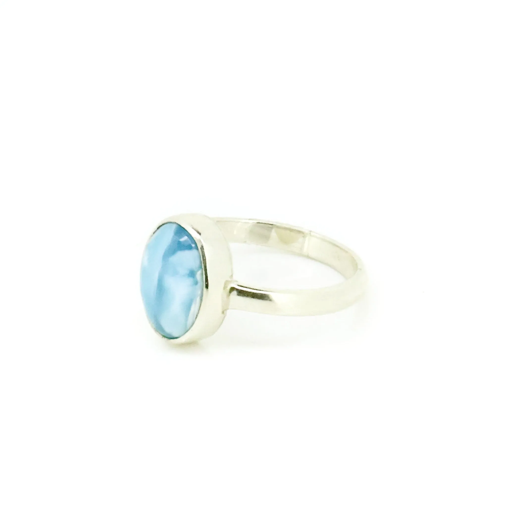 Larimar Silver Ring Oval