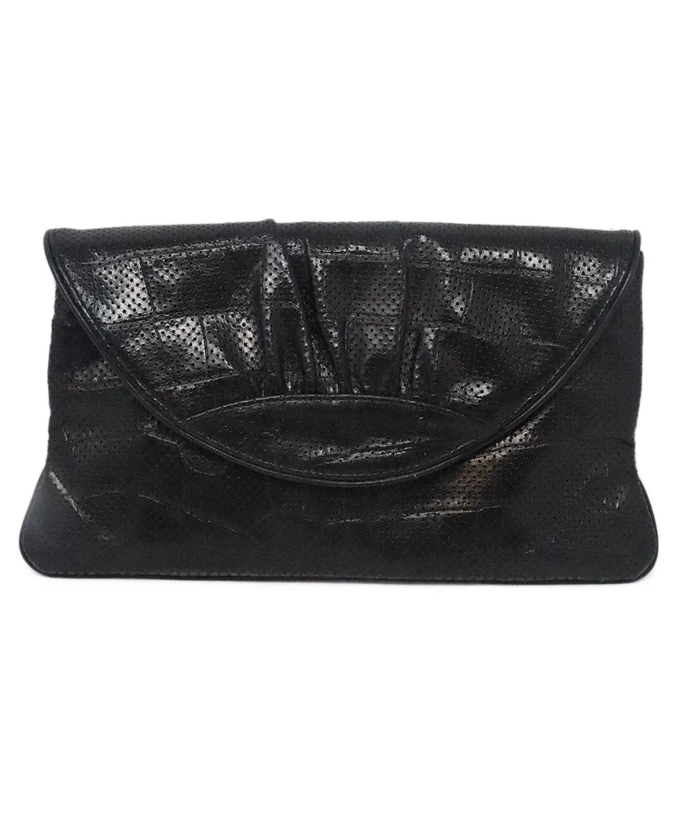 Lauren Merkin Black Leather Clutch