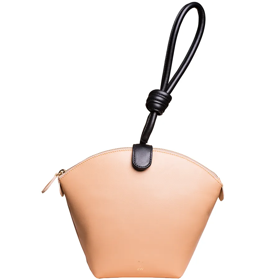 LEATHER BAG "KNOT HANDLE" IN BEIGE