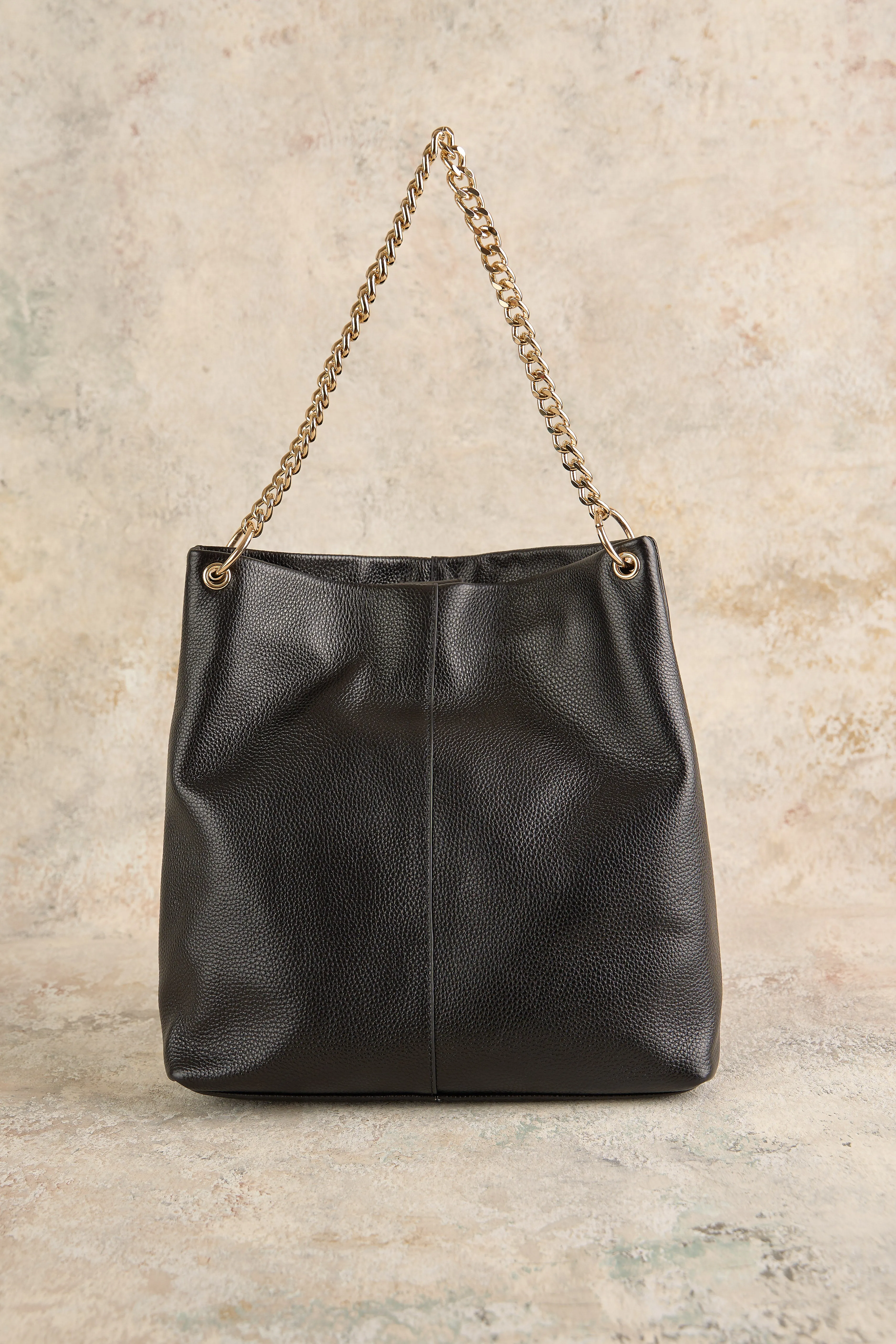 Leather Hobo Chain Bag