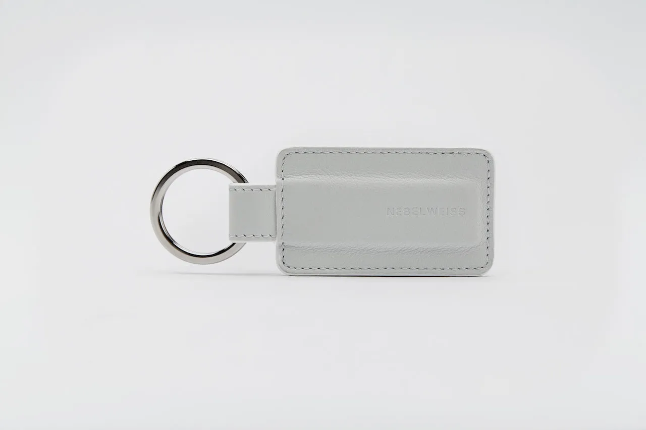 LEATHER KEYRING IN OFF-WHITE