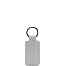 LEATHER KEYRING IN OFF-WHITE