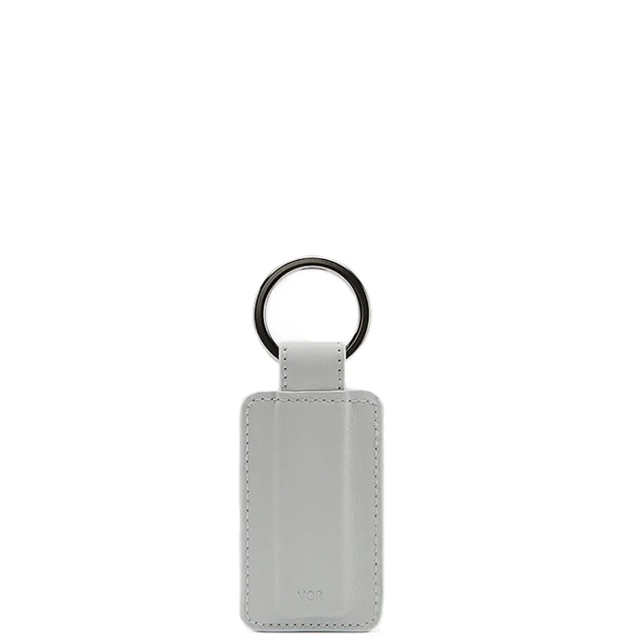 LEATHER KEYRING IN OFF-WHITE