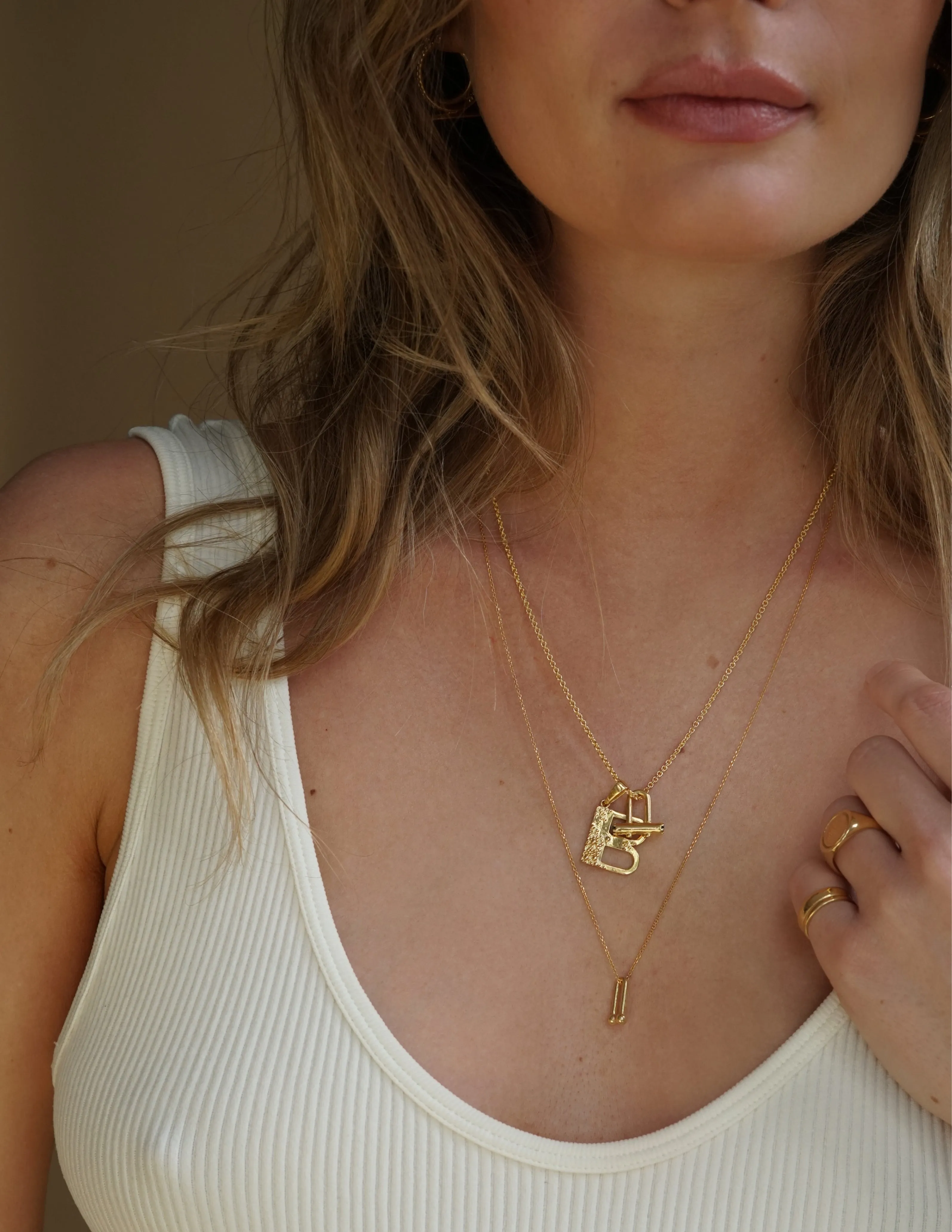 Letter Necklace A-Z <br> Gold Vermeil