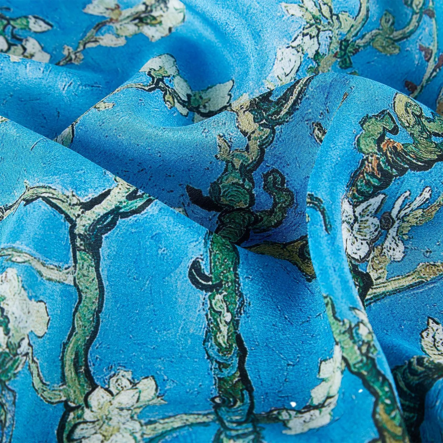 Long Crepe Silk Scarf Classic Painting Almond Blossoms By Van Gogh LSZ036