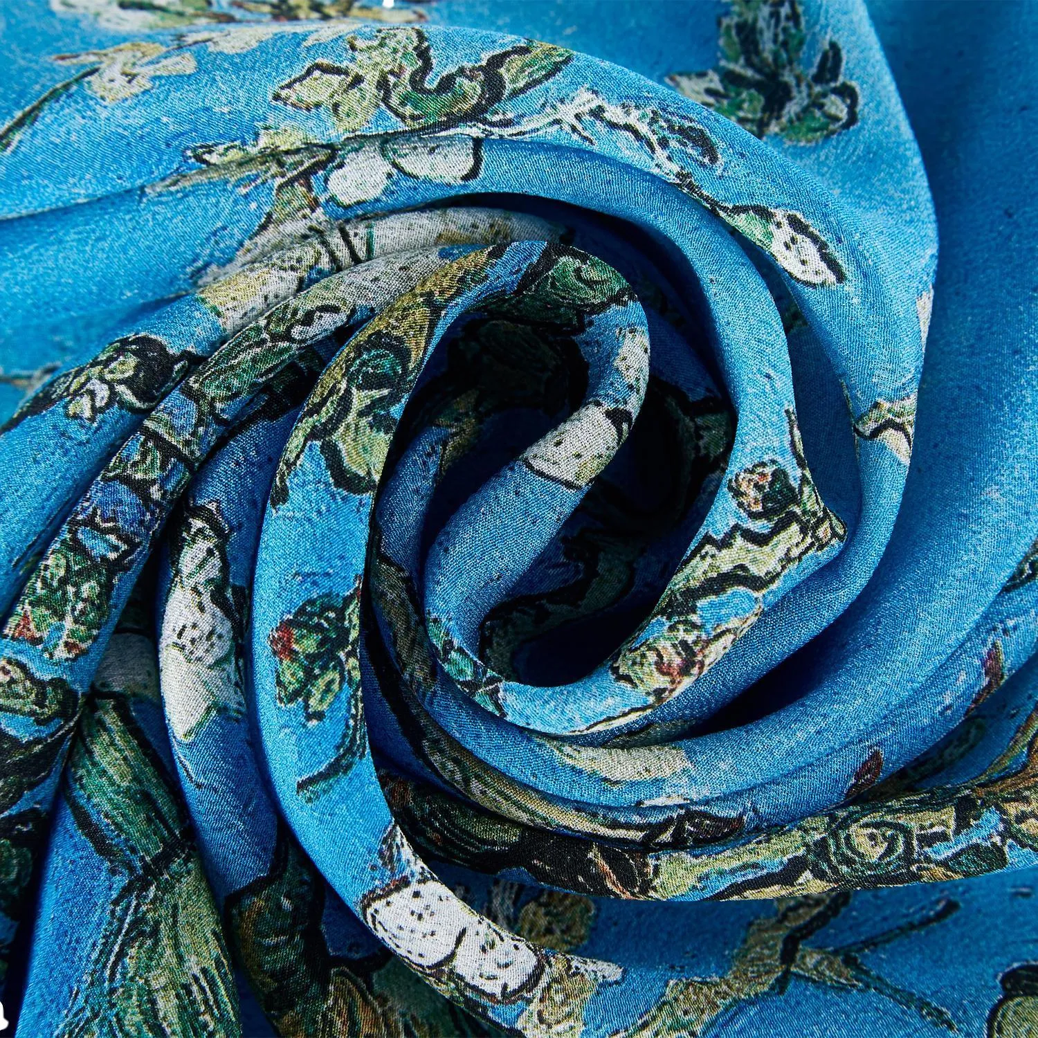 Long Crepe Silk Scarf Classic Painting Almond Blossoms By Van Gogh LSZ036