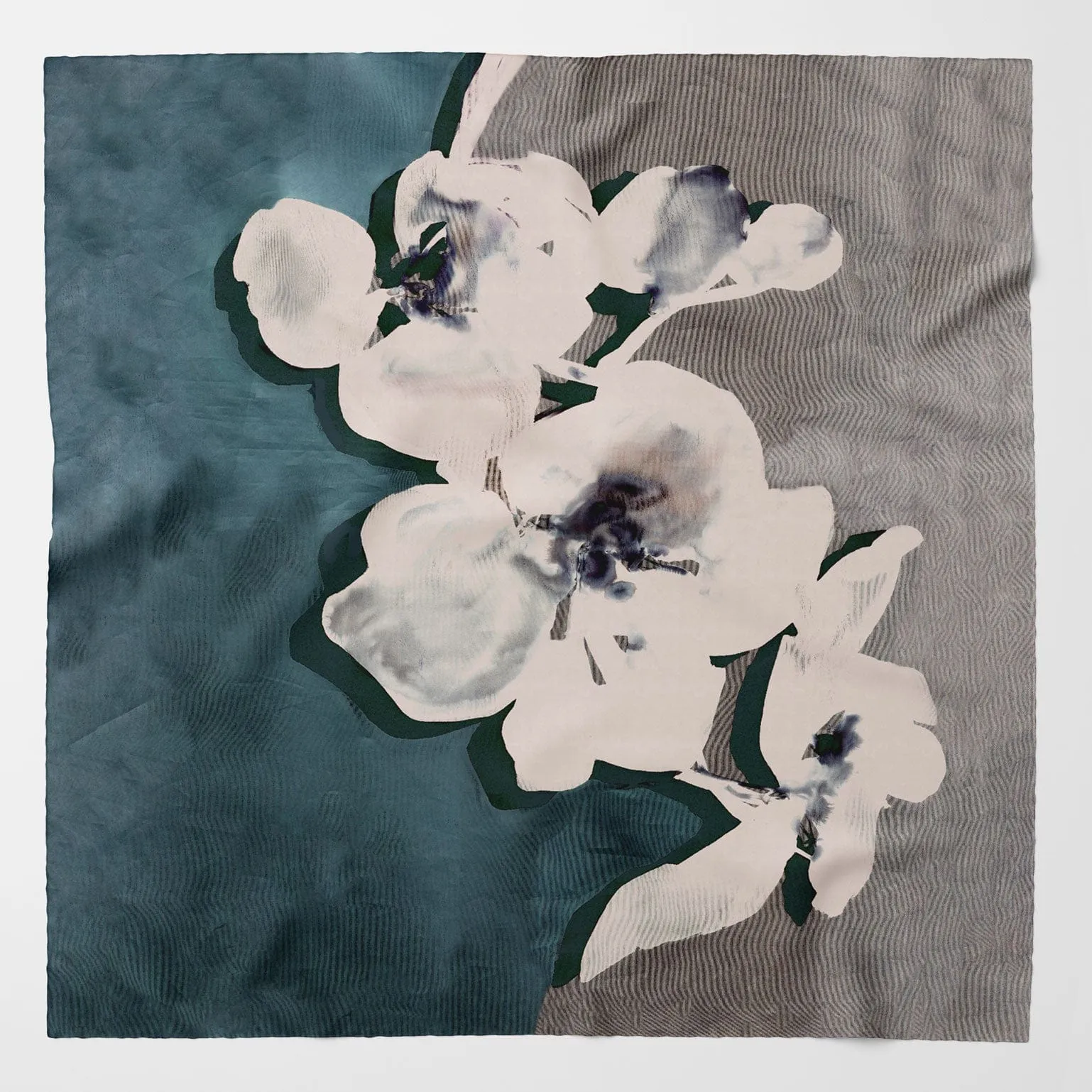 Mariana - Large Silk Scarf - Teal