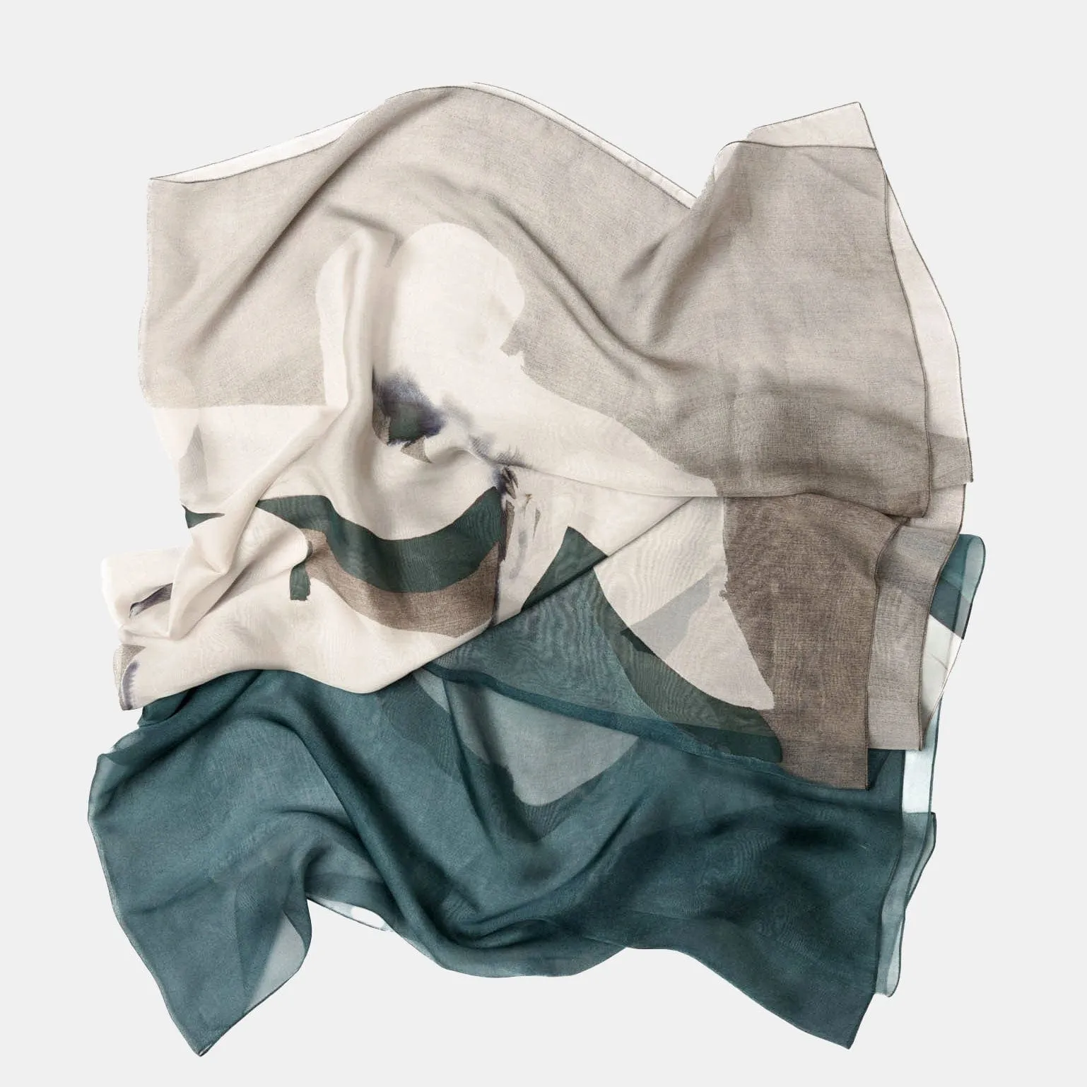 Mariana - Large Silk Scarf - Teal