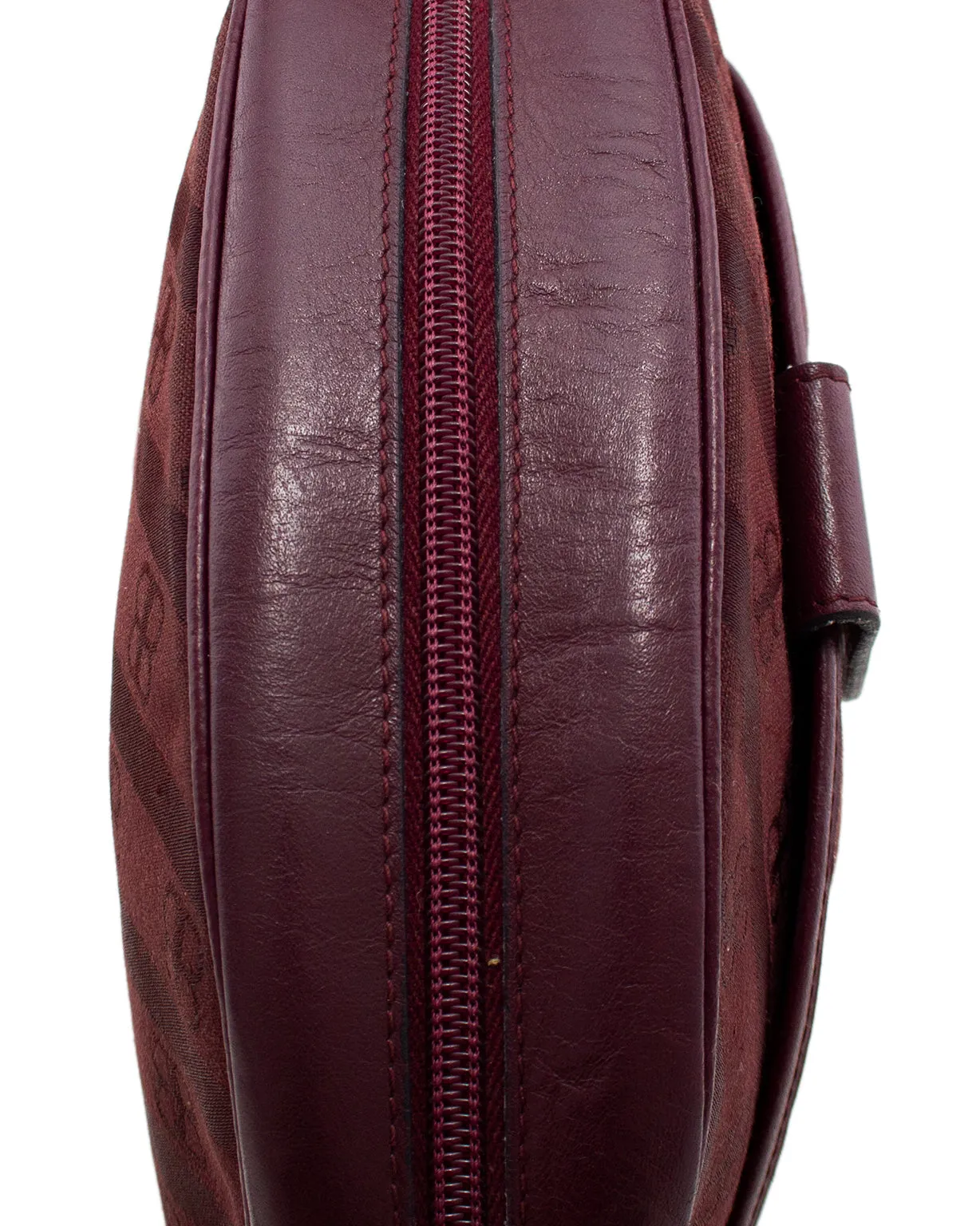 Maroon Monogram Crossbody Bag