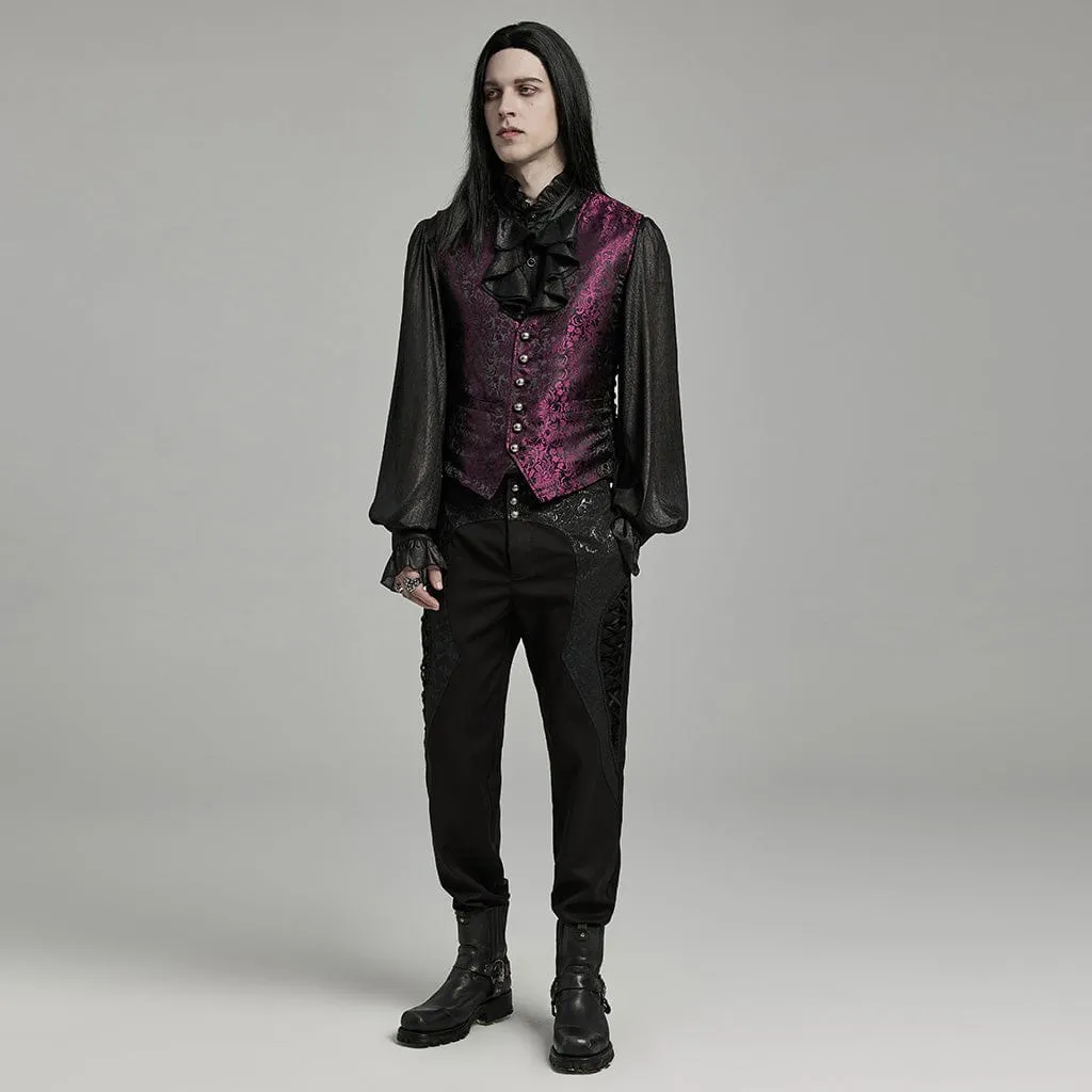 Men's Gothic High-waisted Jacquard Splicing Pants