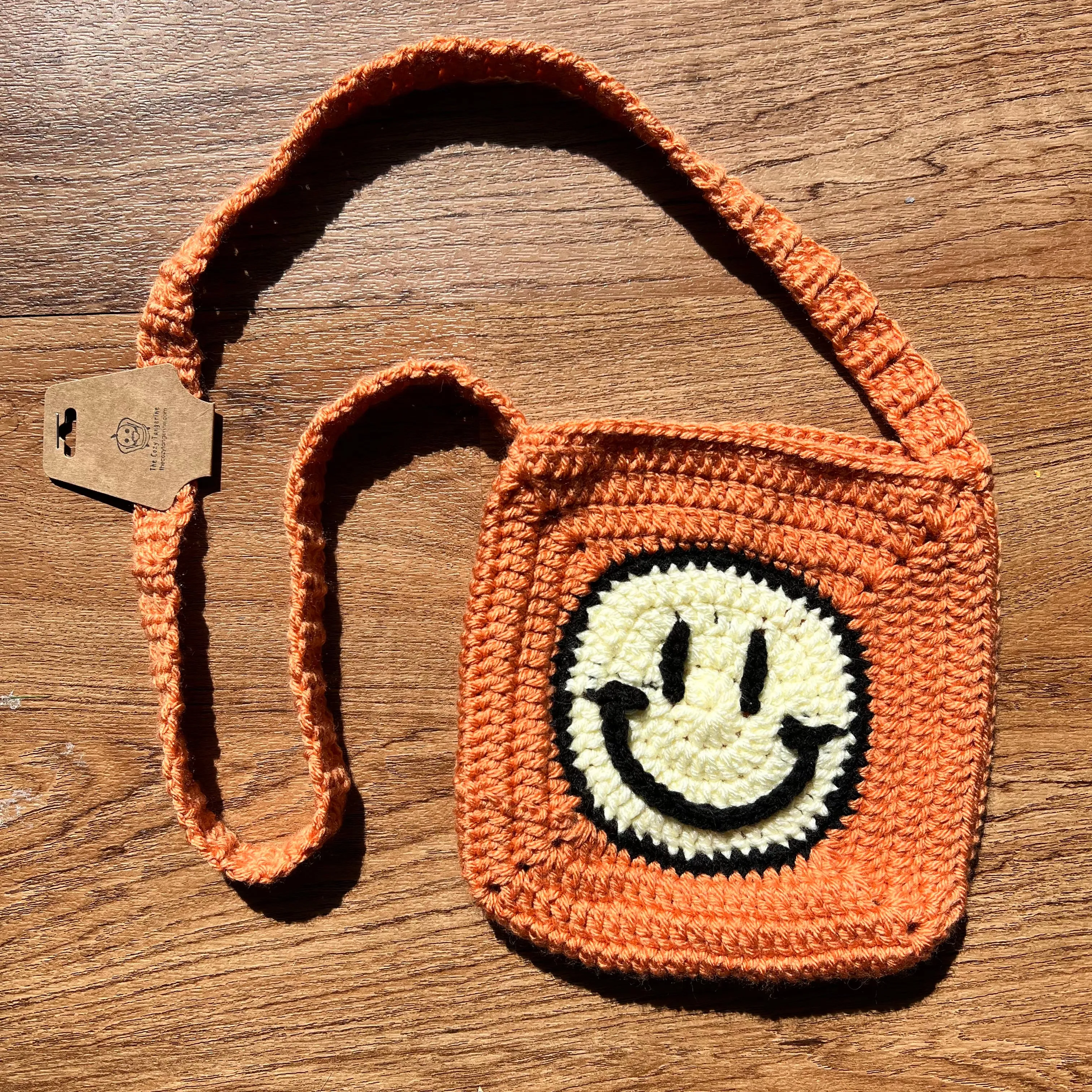 Mini Smiley Face Crossbody Bag Crochet Pattern (Digital Download)