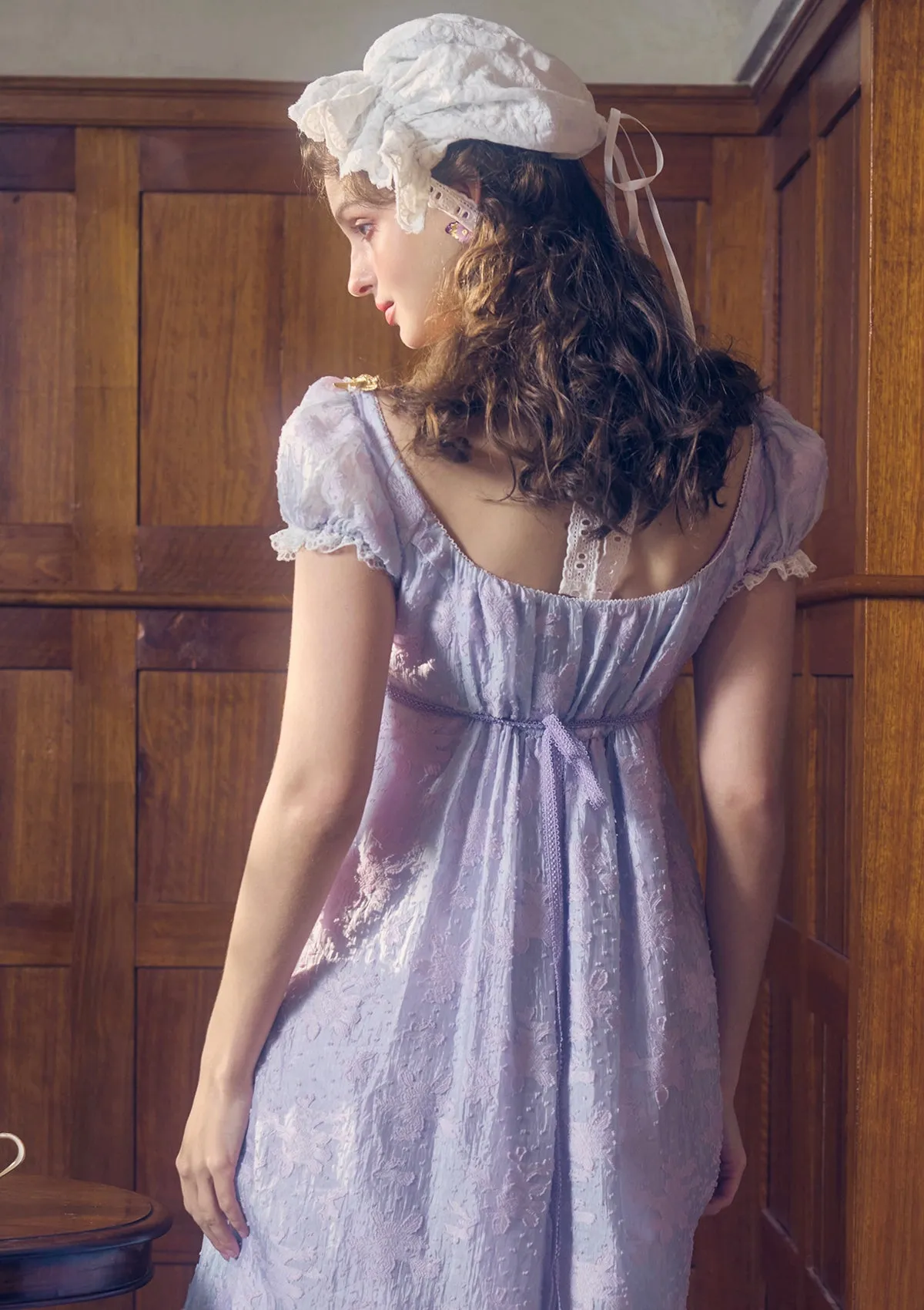 Monet's Irises Regency Dress