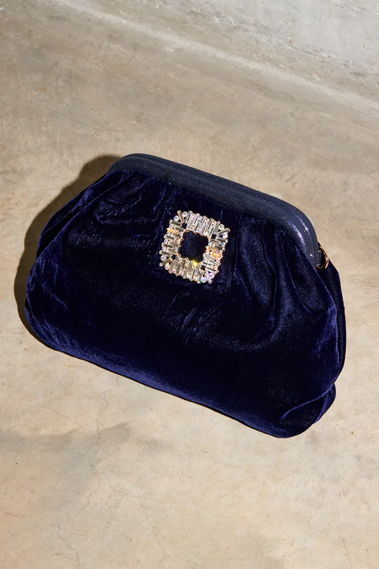 Navy Velvet Bag