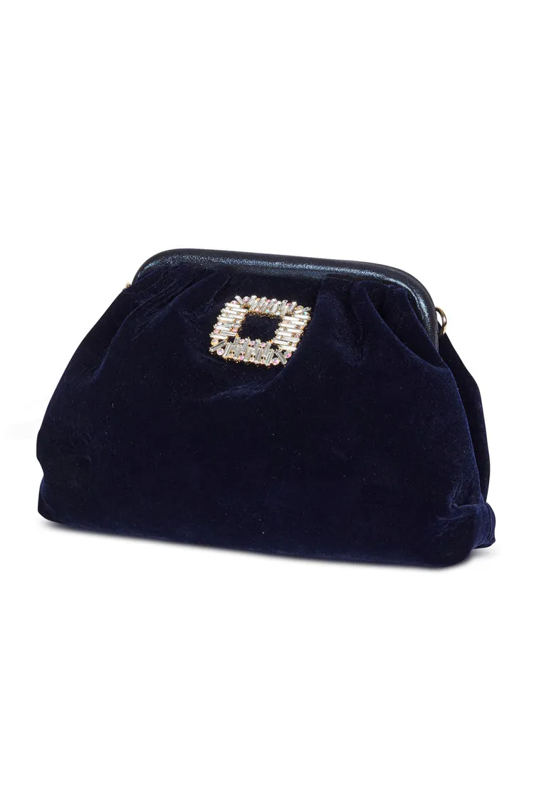 Navy Velvet Bag