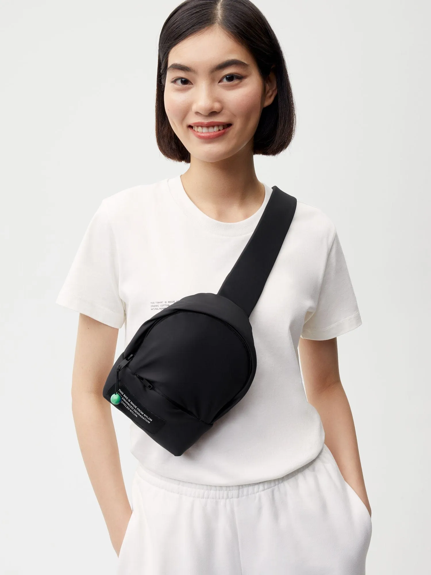 Nylon Cross-Body Bag—black