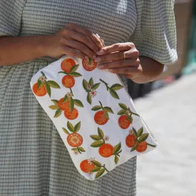 Orange Blossom White Everyday Pouch in White