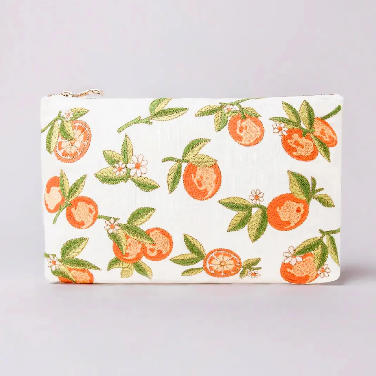 Orange Blossom White Everyday Pouch in White