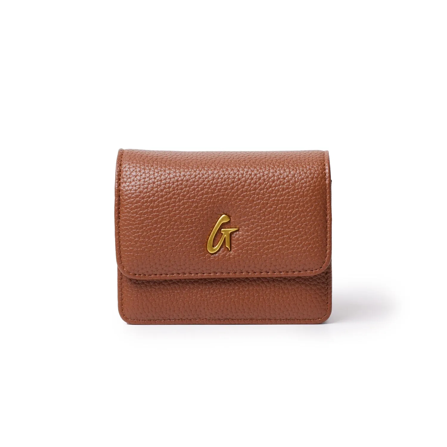 PEBBLE MINI WALLET ON CHAIN BROWN