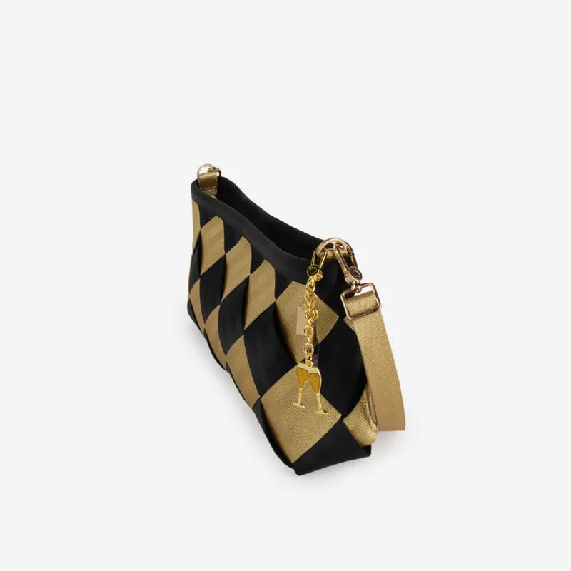 Plaza Convertible Clutch / Black and Gold