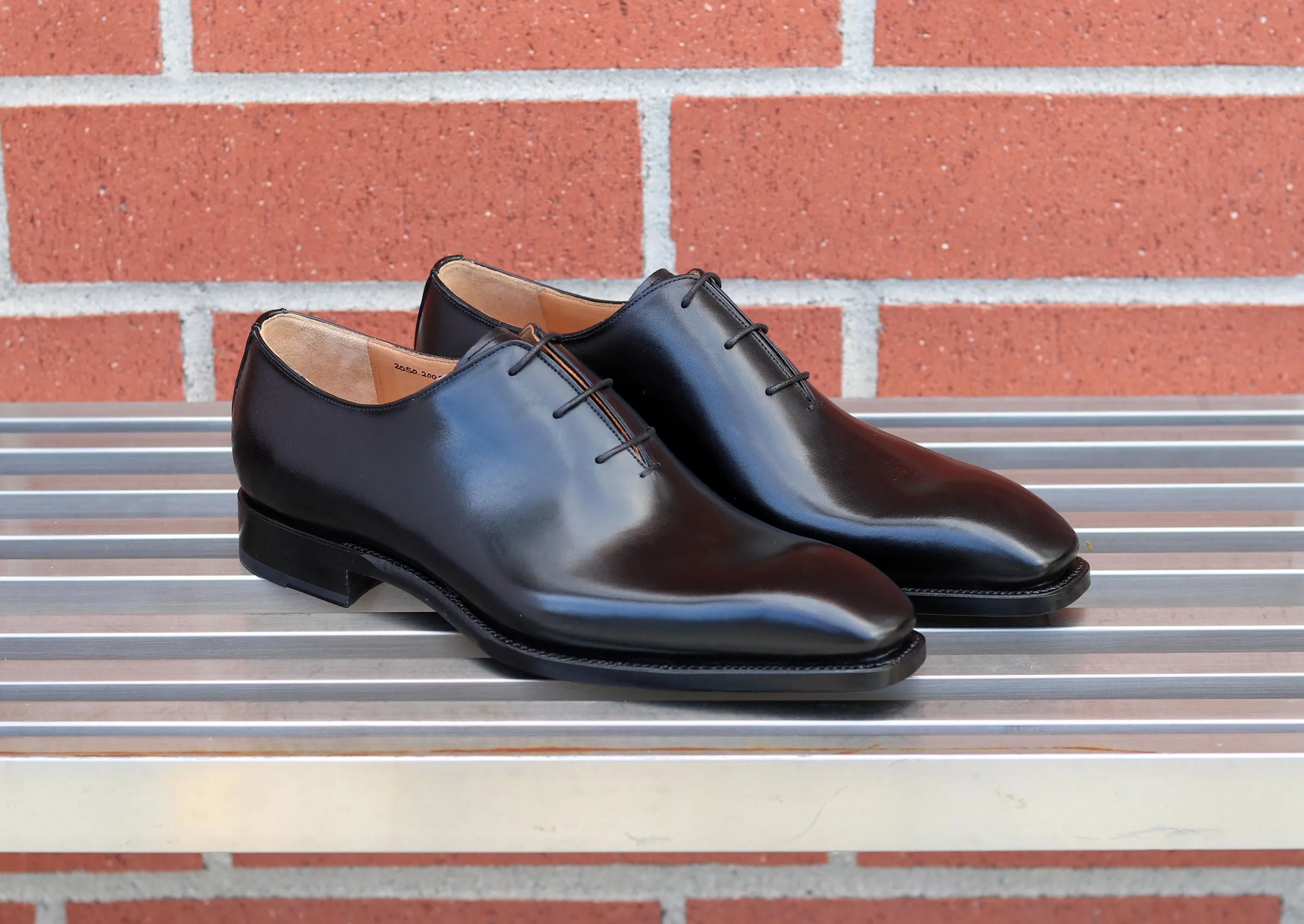 "Jason Sr" Burnished Calfskin Lace-Up Oxford Black