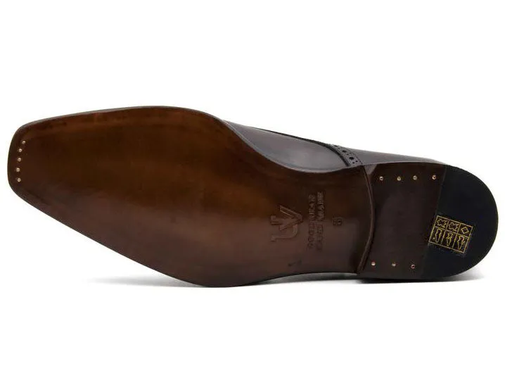 "Ryan" Burnished Calfskin Double Monkstrap Brown