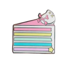 Rainbow Glitter Bones Cake Enamel Pin