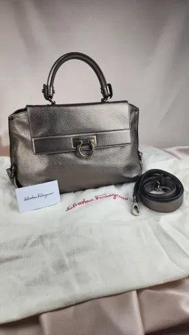 Salvatore Ferragamo Sofia Gancini Leather Hand Bag - 1028