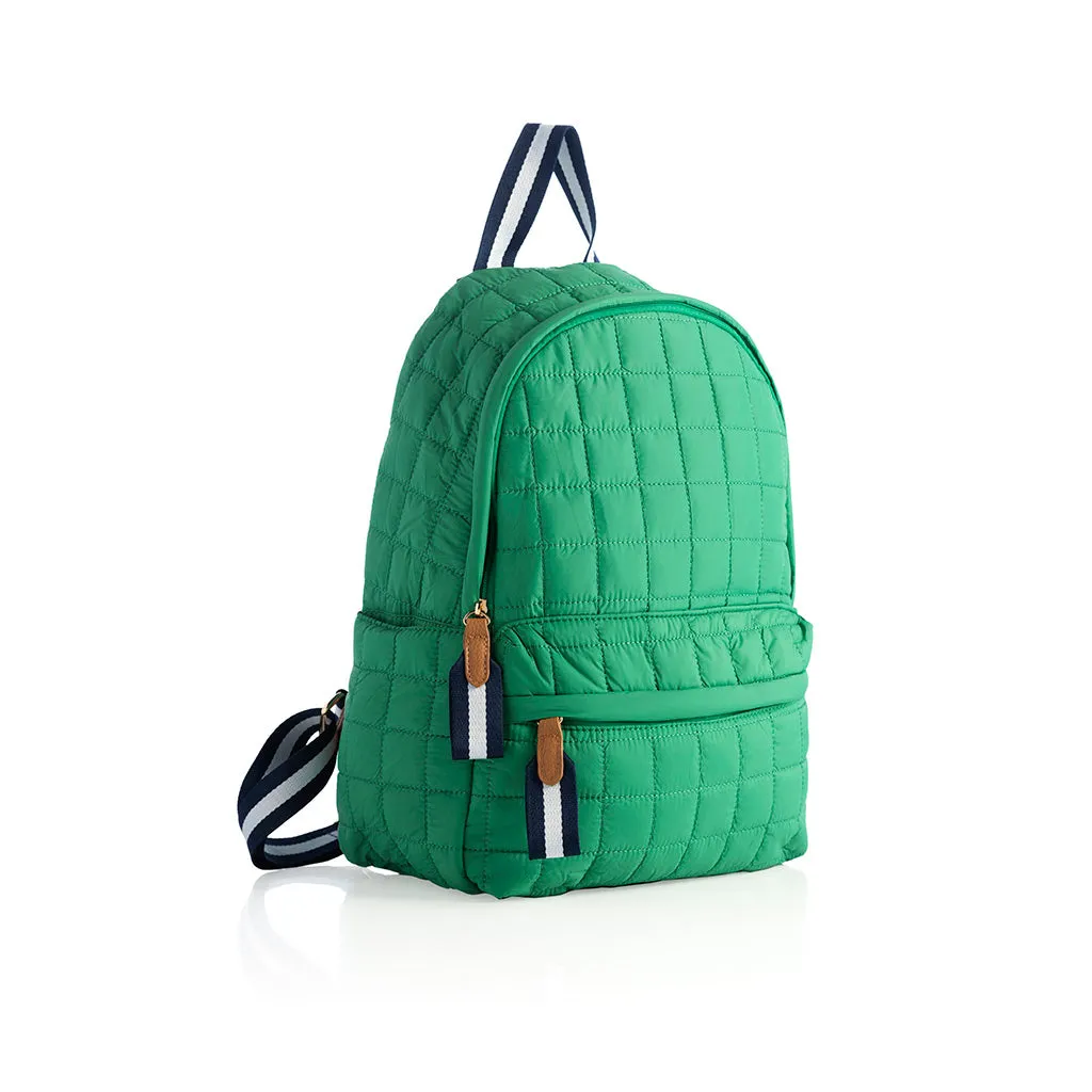 Shiraleah Ezra Quilted Nylon Backpack, Green