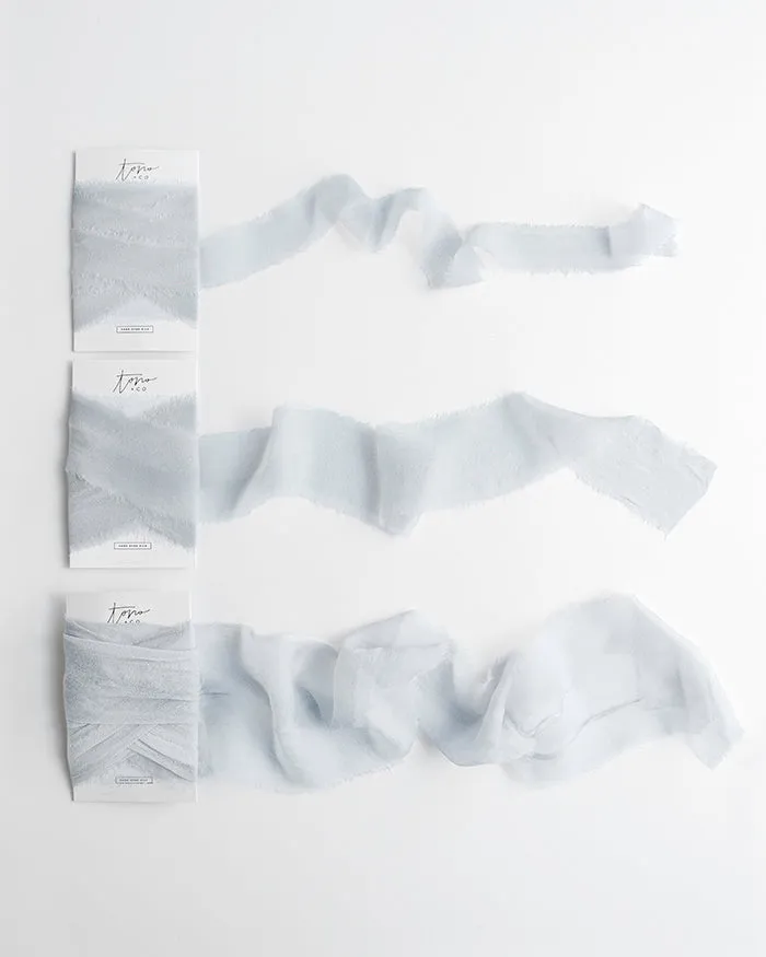 Silk Gossamer Ribbon in Cloud