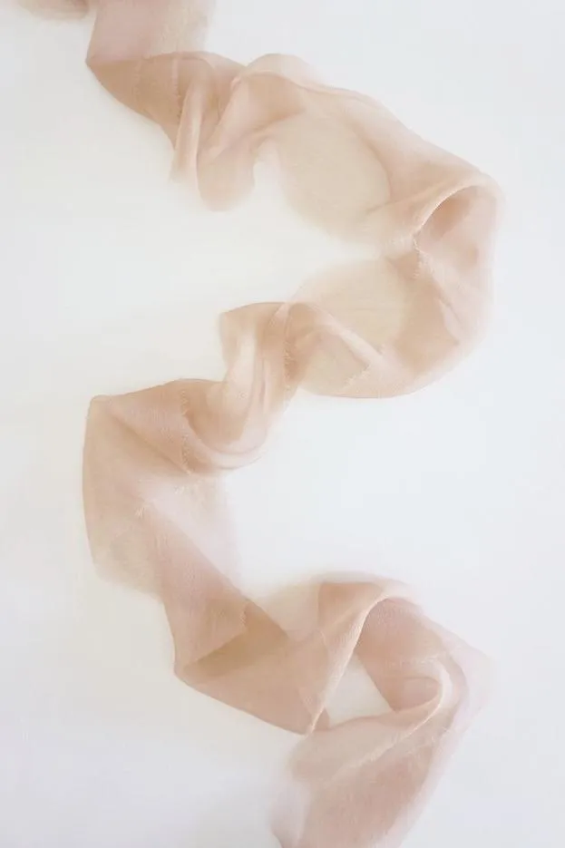 Silk Gossamer Ribbon in Peach