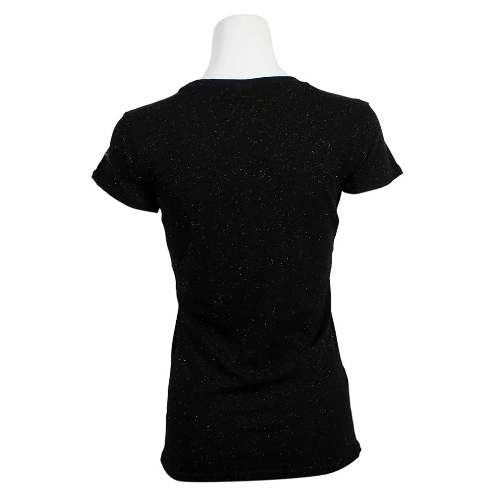 Skeeter Glitter Knit Tee - Black - Gold