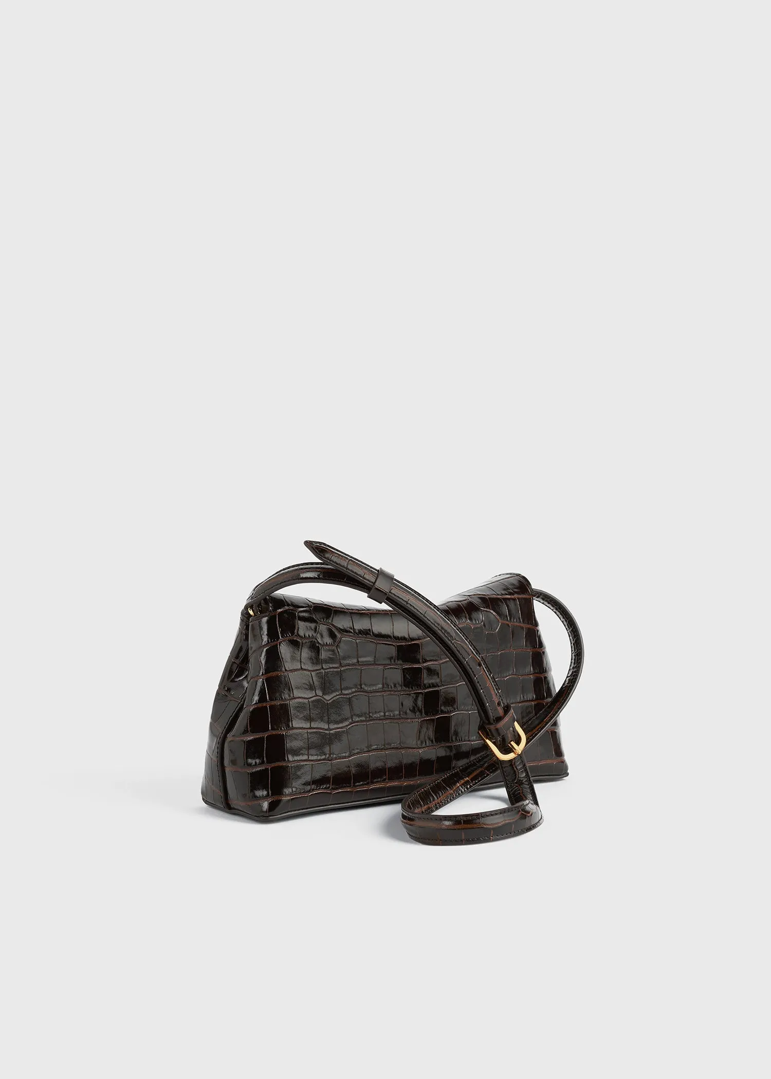 T-Lock clutch dark brown croco