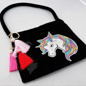 Velvet Rainbow Unicorn Bag - Unique & Handmade