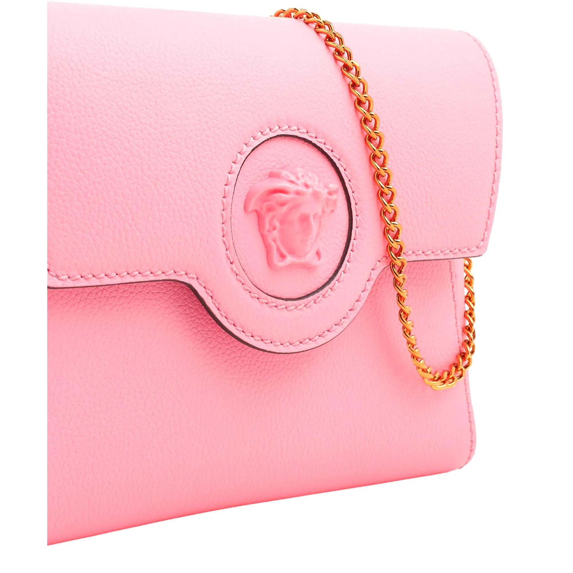 Versace La Medusa Pink Calf Leather Mini Envelope Crossbody Bag