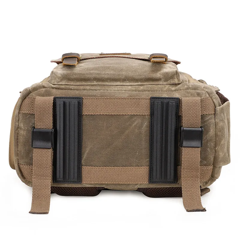 Waxed Canvas Camera Backpack Vintage DSLR Camera Backpack Travel Backpack