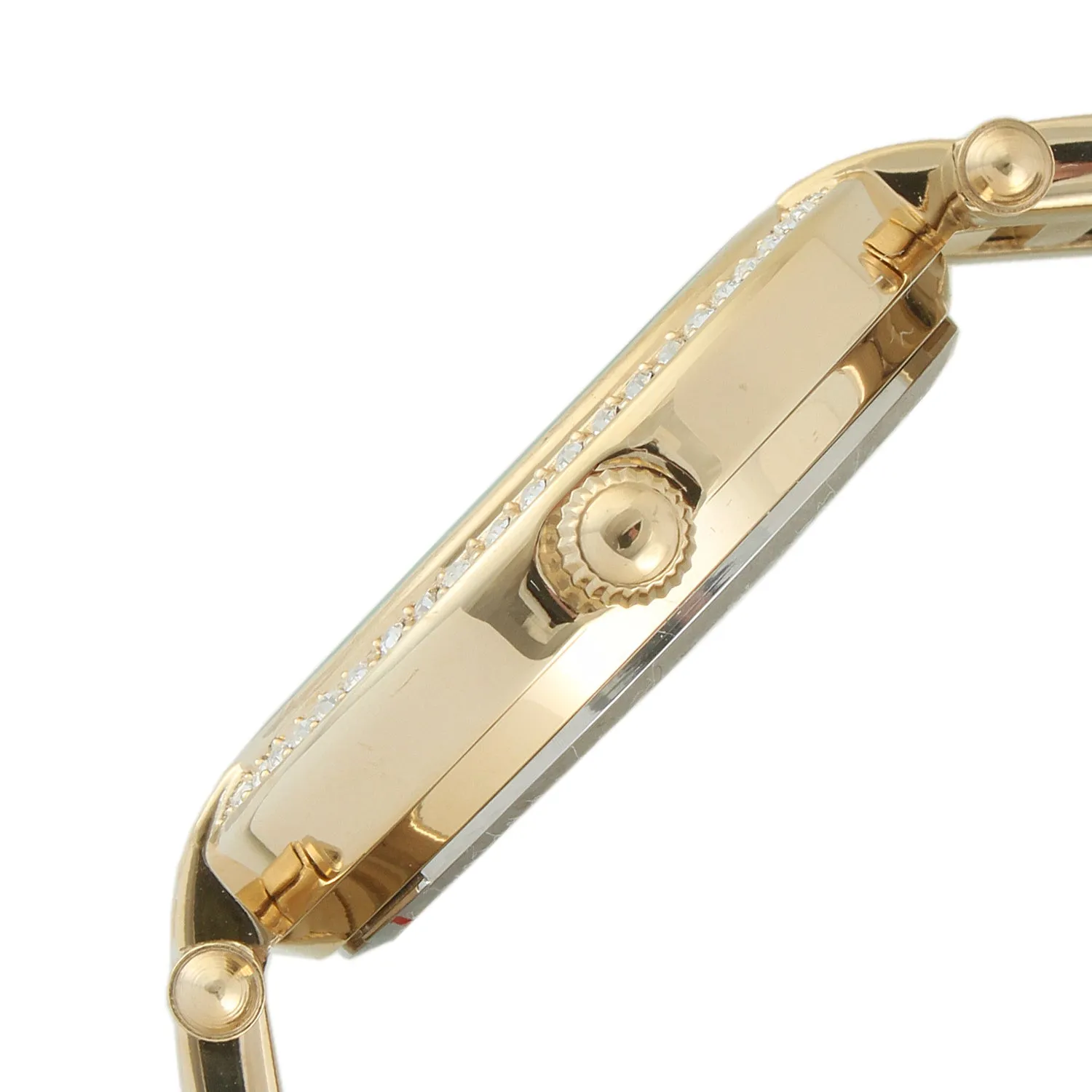 Women 38mm  Gold Plated Bracelet Watch With Crystal Bezel