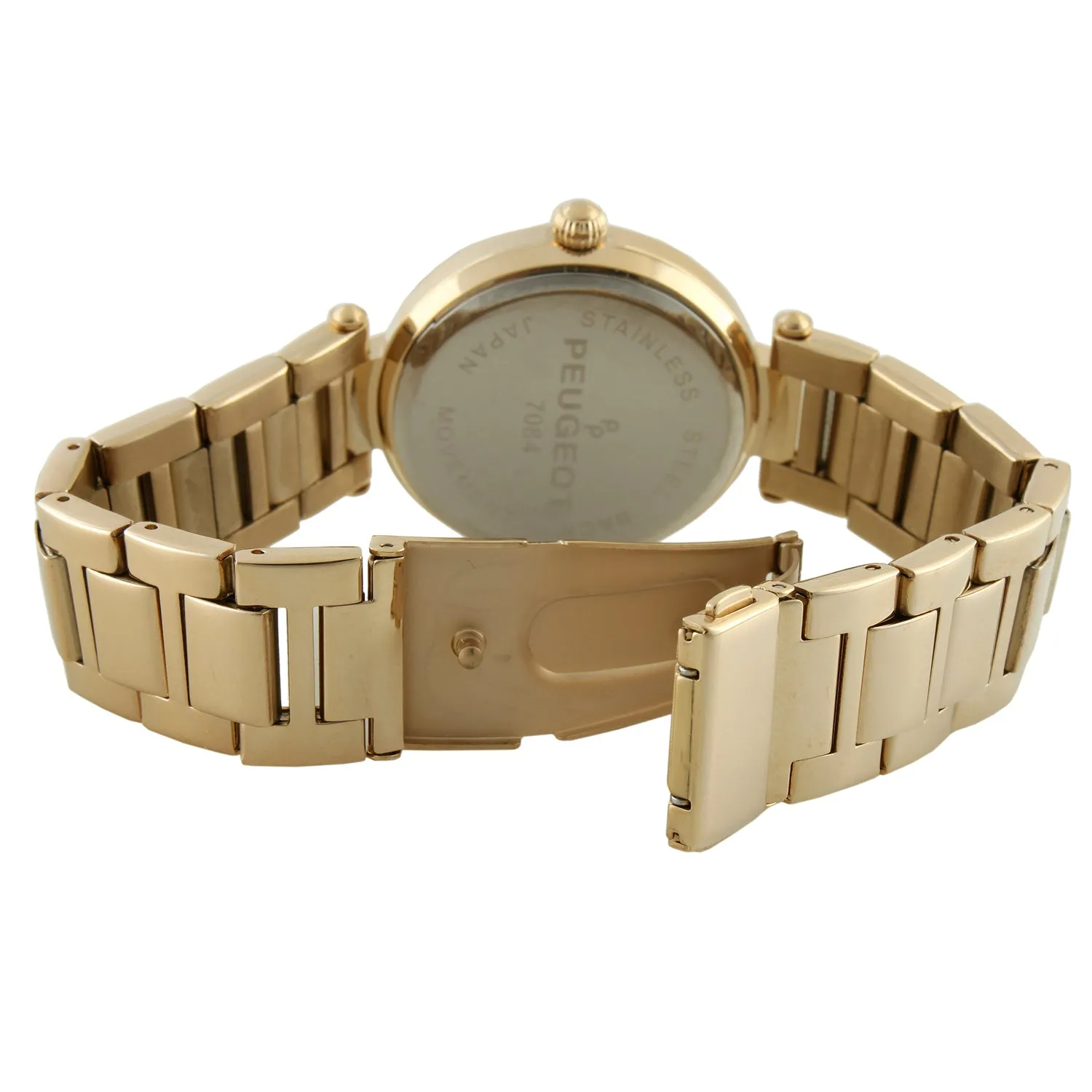 Women 38mm  Gold Plated Bracelet Watch With Crystal Bezel