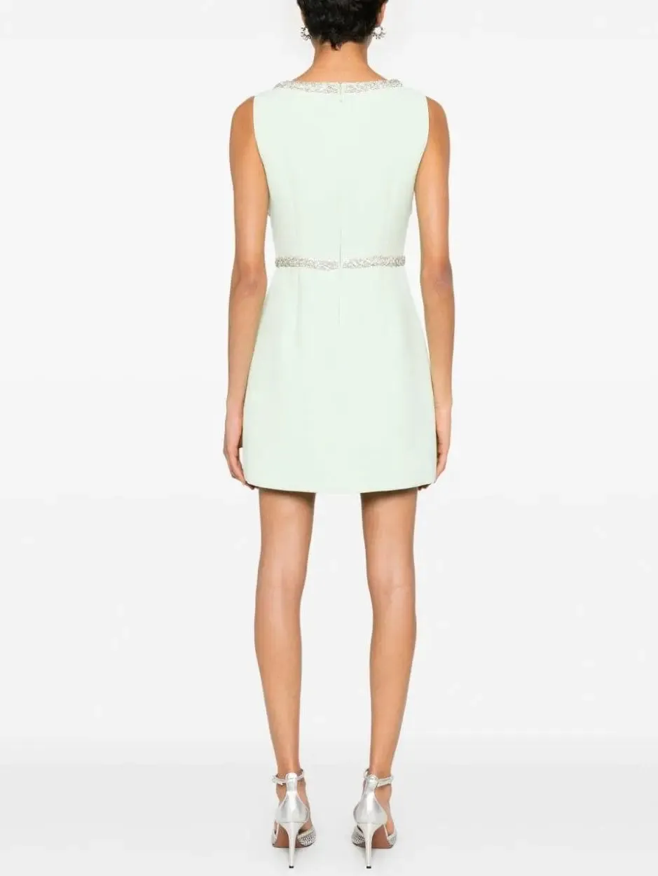 Women’s Crystal Bow Embellished Mint Green Mini Dress